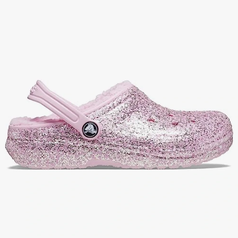 Crocs Fur Lined Girls J6 Slip On Comfort Warm Fuzzy Cozy Pink Cottagecore - Picture 12 of 13